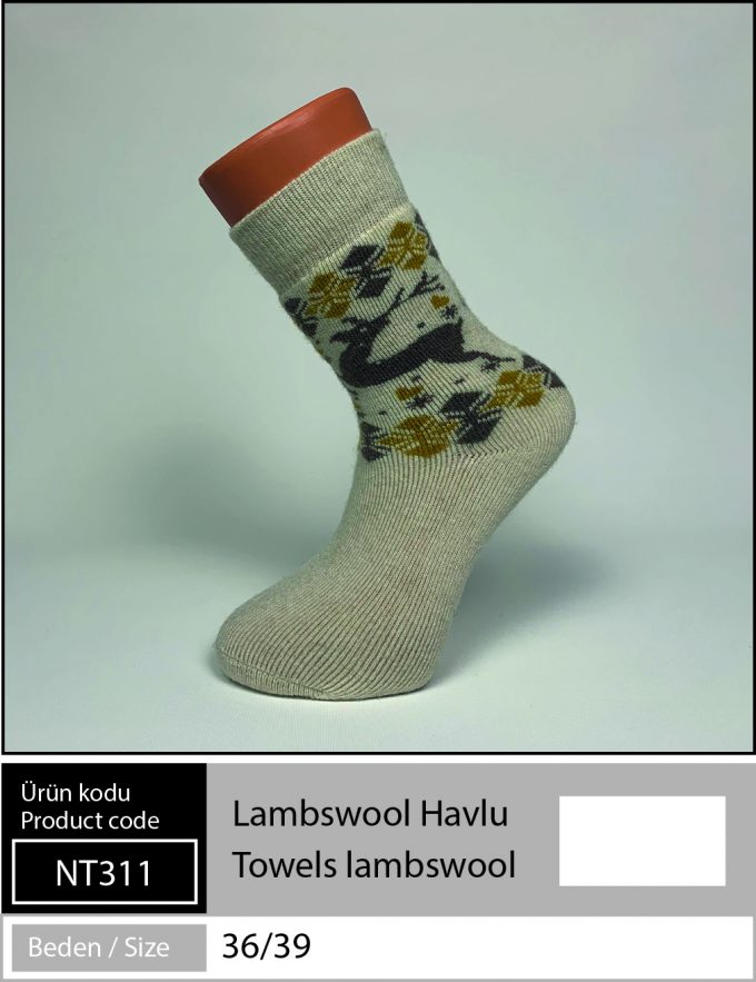 Lambswool Havlu Çorap - BEYAZ - NT 311