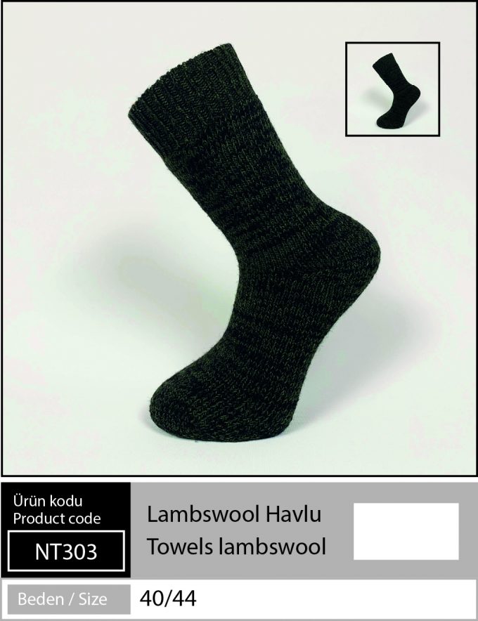 Lambswool Havlu Çorap - yeşil NT- 303