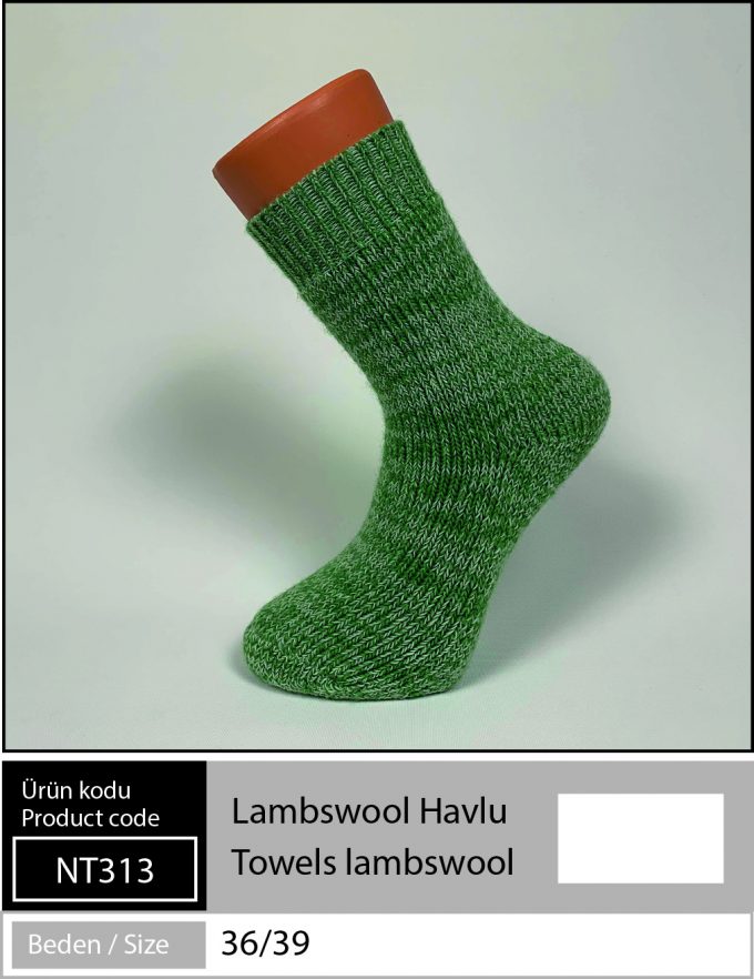 Lambswool Havlu Çorap - NT 313 YEŞİL